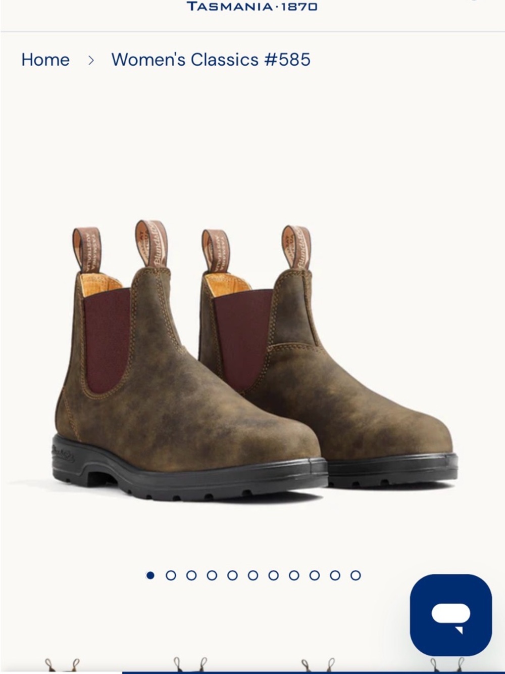 Blundstone Women’s Brown Leather Chelsea Ankle Boots with Burgundy Elastic
